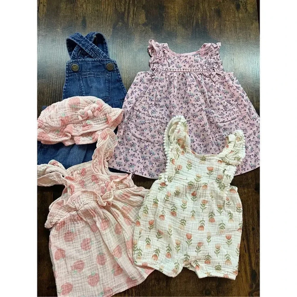 Babygirl 5 pcs summer clothes bundle Size 3-6 months - Picture 2 of 11